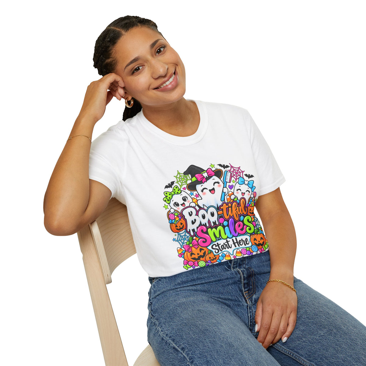 Boo-tiful Smiles Start Here Halloween T-Shirt