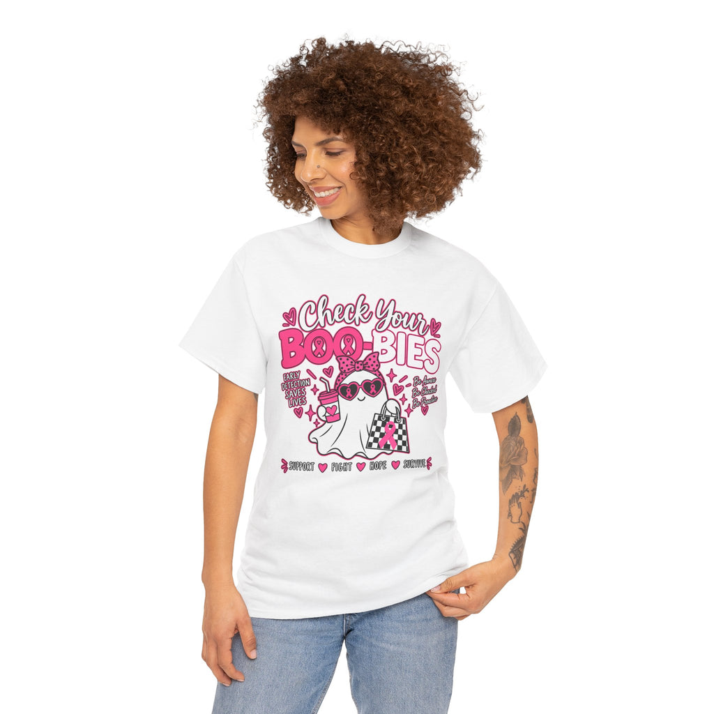 Check Your Boo-bies Tee — Breast Cancer Awareness Ghost Graphic T-Shirt