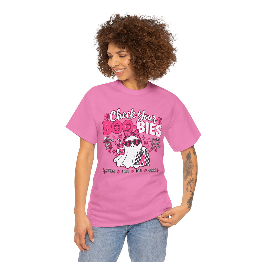 Check Your Boo-bies Tee — Breast Cancer Awareness Ghost Graphic T-Shirt