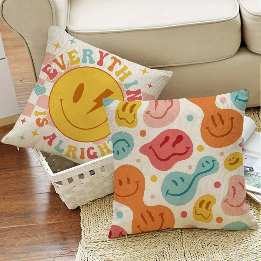 Smiley Face Decorative Pillow Set
