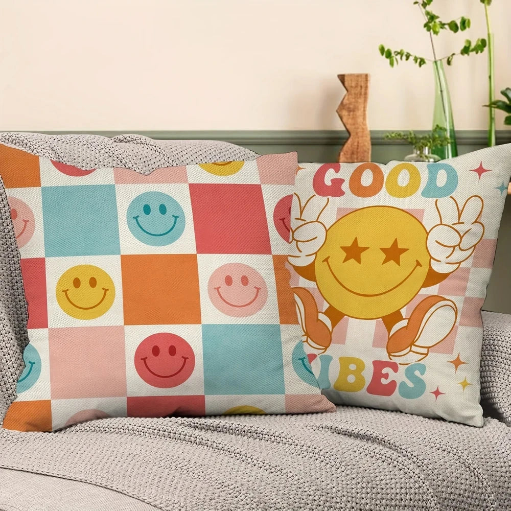 Smiley Face Decorative Pillow Set