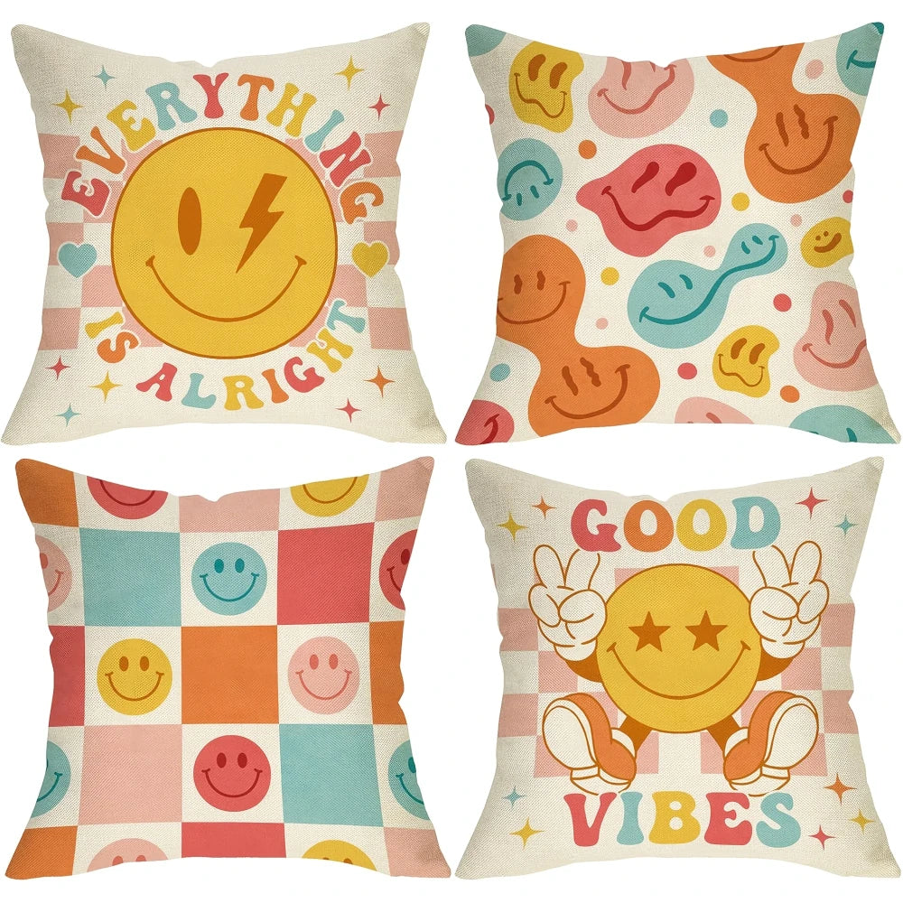 Smiley Face Decorative Pillow Set