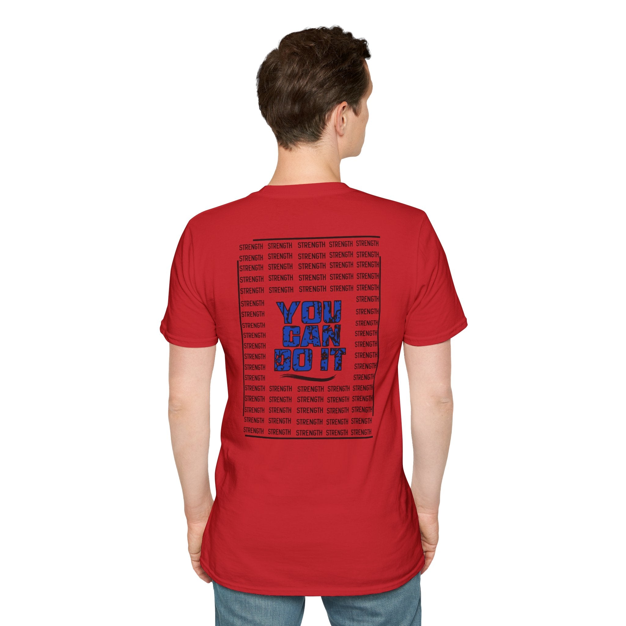 Strength "You Can Do It" T-Shirt — Minimal Blue Logo Tee