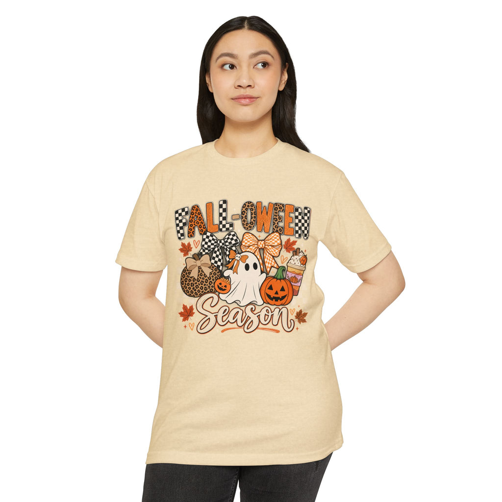 Falloween Season T-Shirt — Cute Ghost & Pumpkins Trick-or-Treat Tee