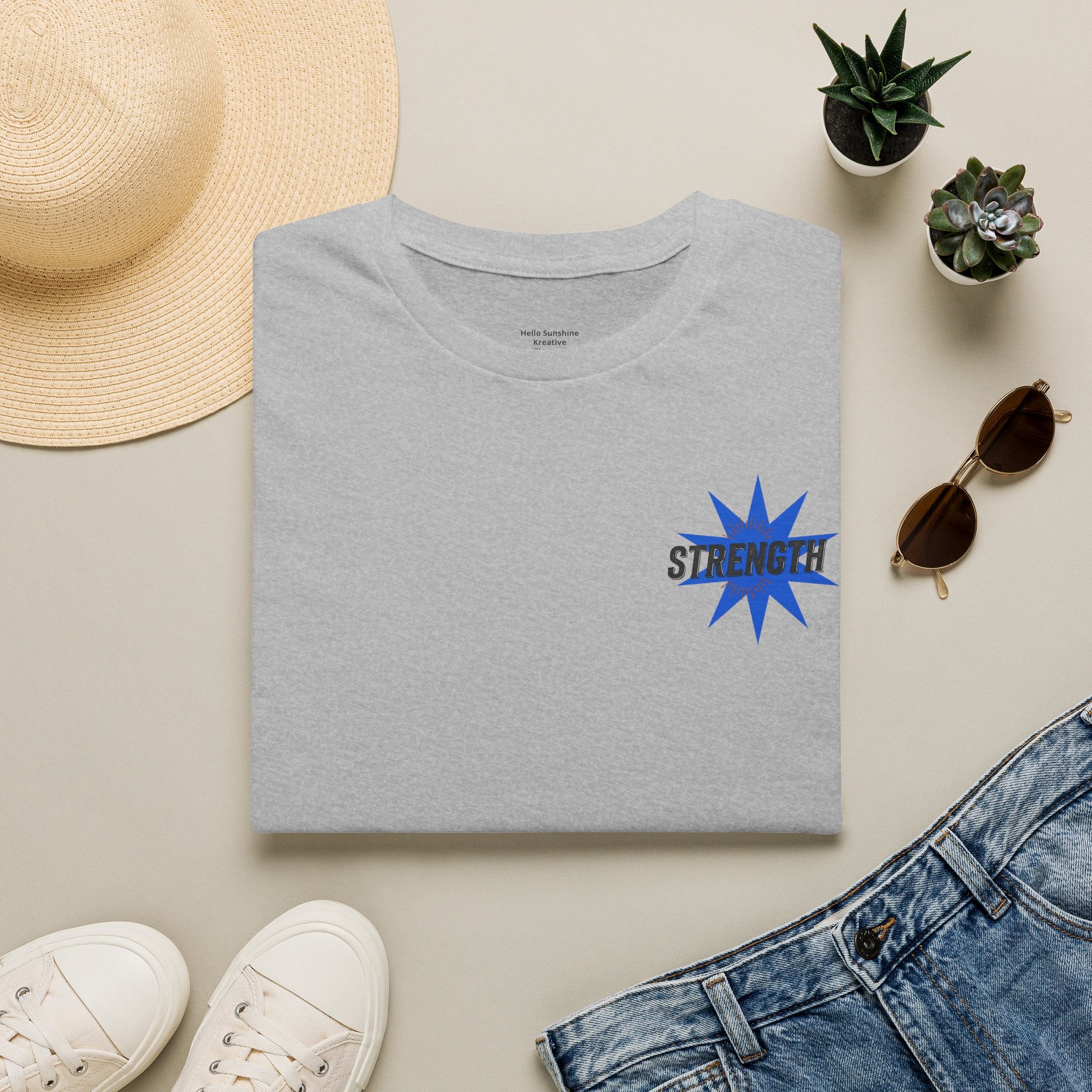 Strength "You Can Do It" T-Shirt — Minimal Blue Logo Tee