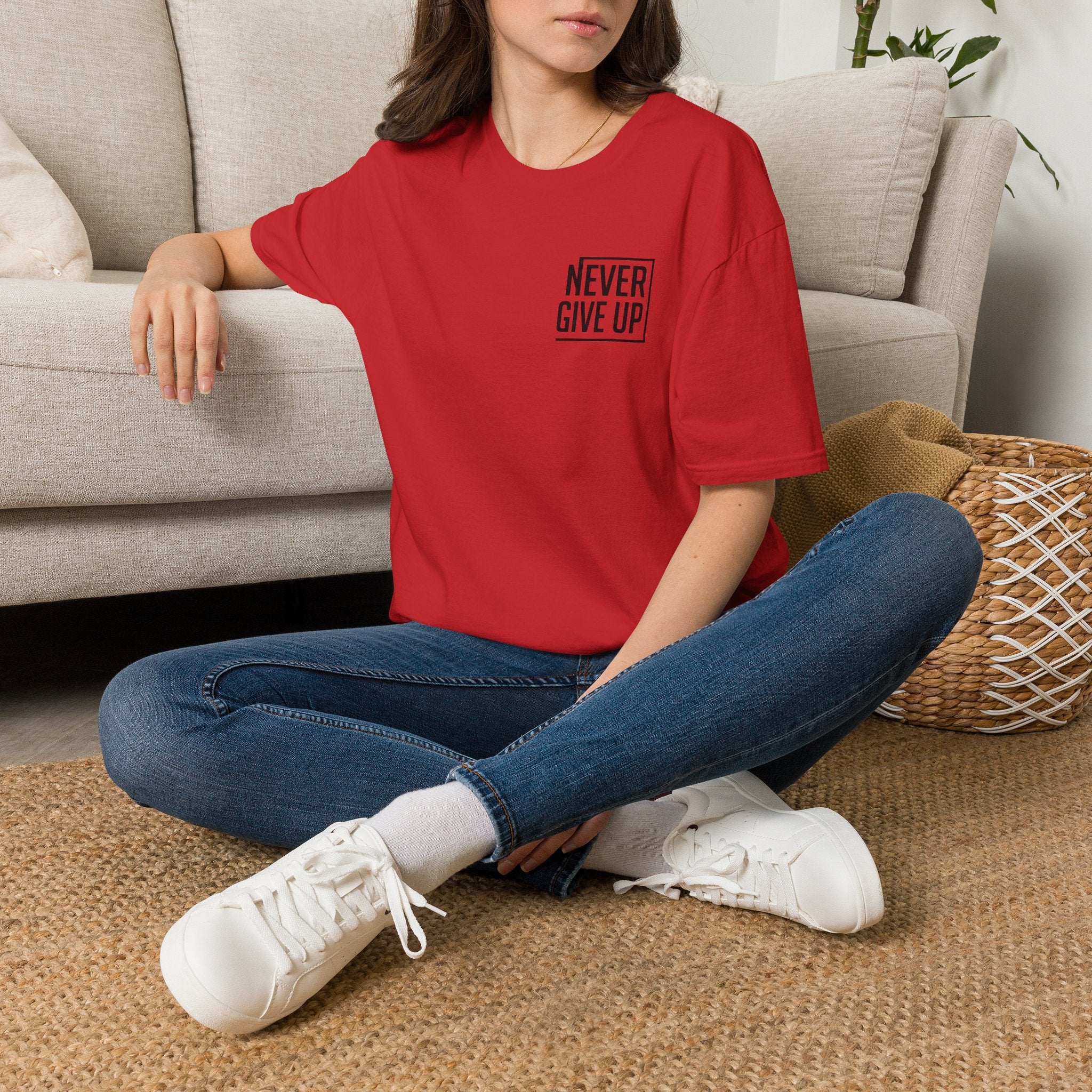 Never Give Up T-Shirt — Minimal Motivational Tee