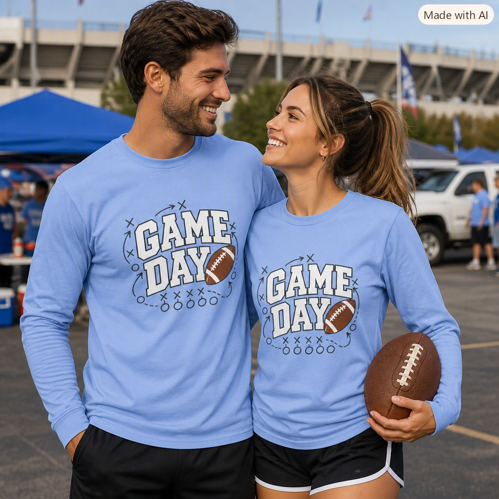 Game Day Long Sleeve Tee — Football Graphic Shirt