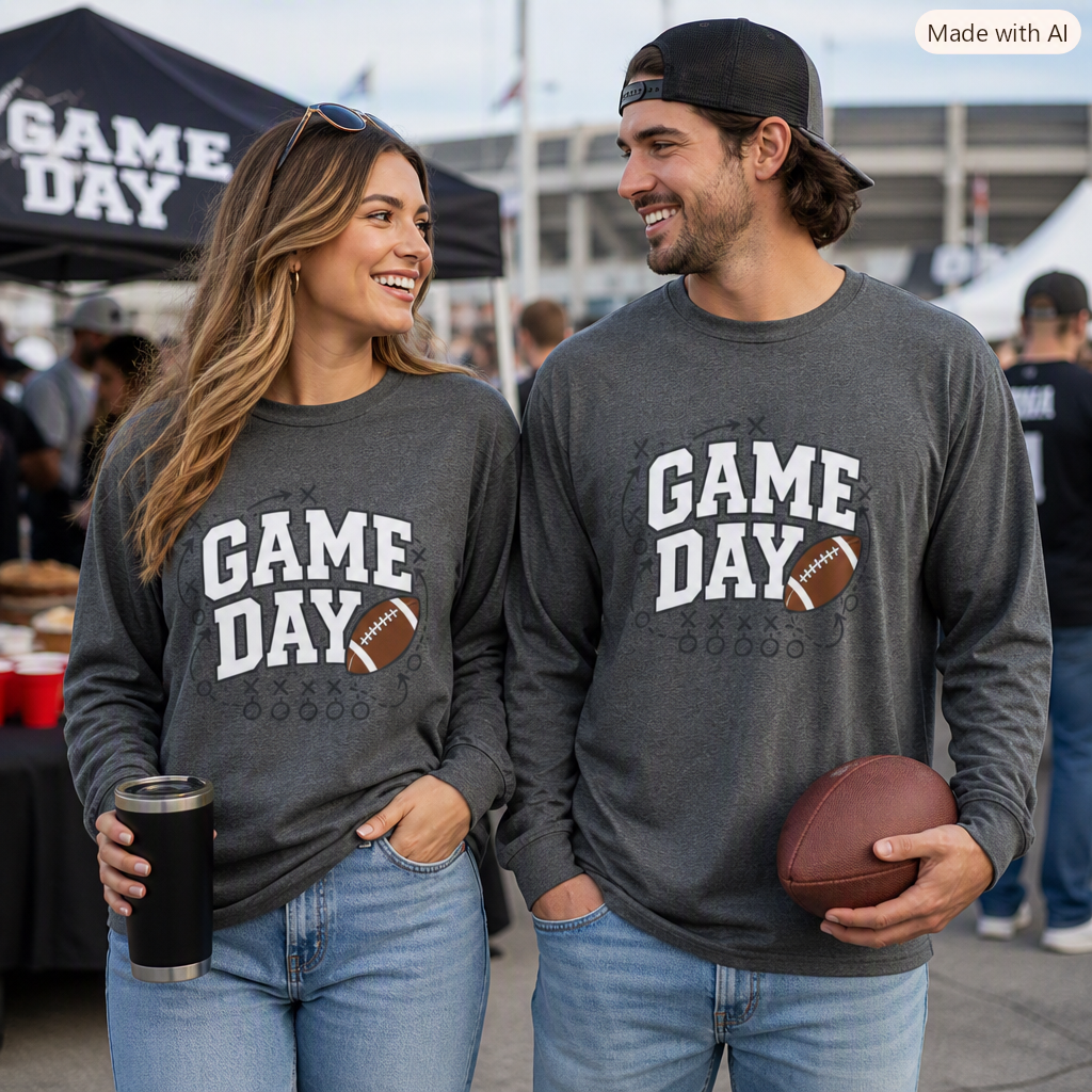 Game Day Long Sleeve Tee — Football Graphic Shirt