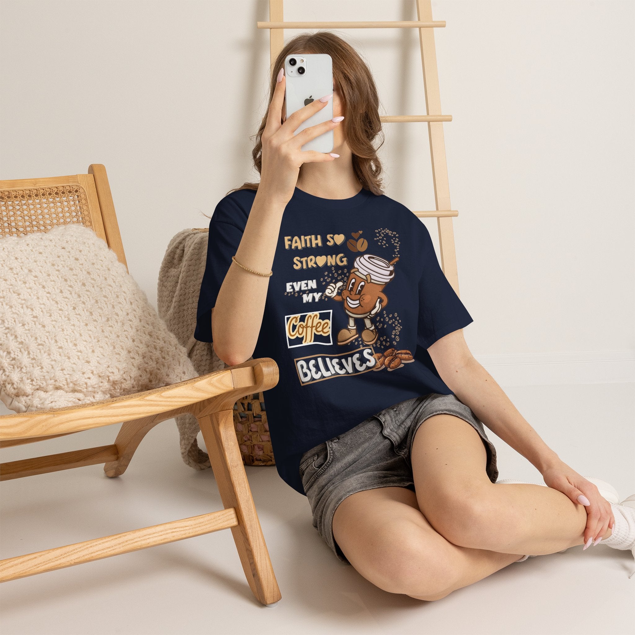 Coffee Believer T‑Shirt — Faith So Strong Even My Coffee Believes