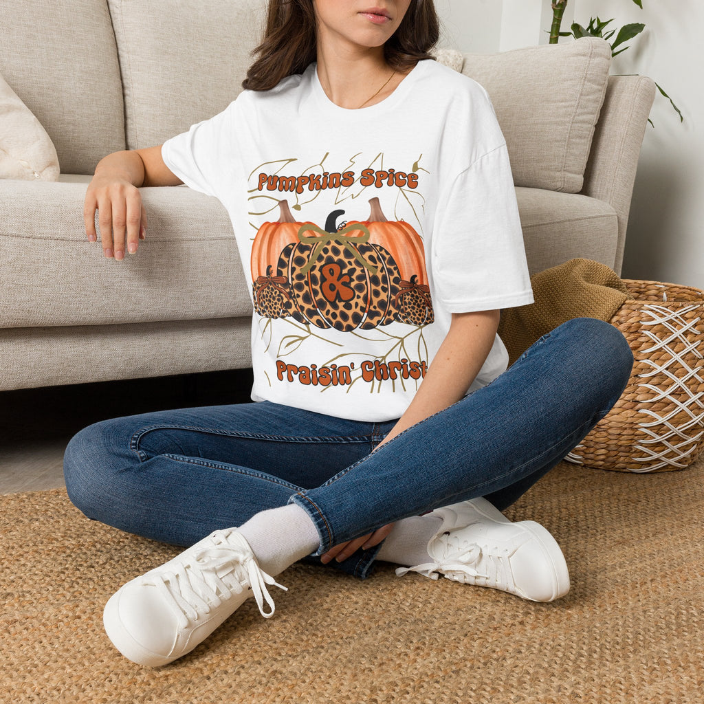 Pumpkin Spice Leopard Tee — Fall Graphic T‑Shirt