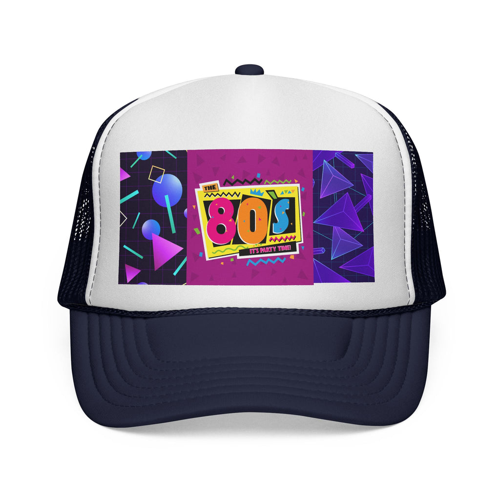 80s Retro Trucker Cap — Neon Memphis Design