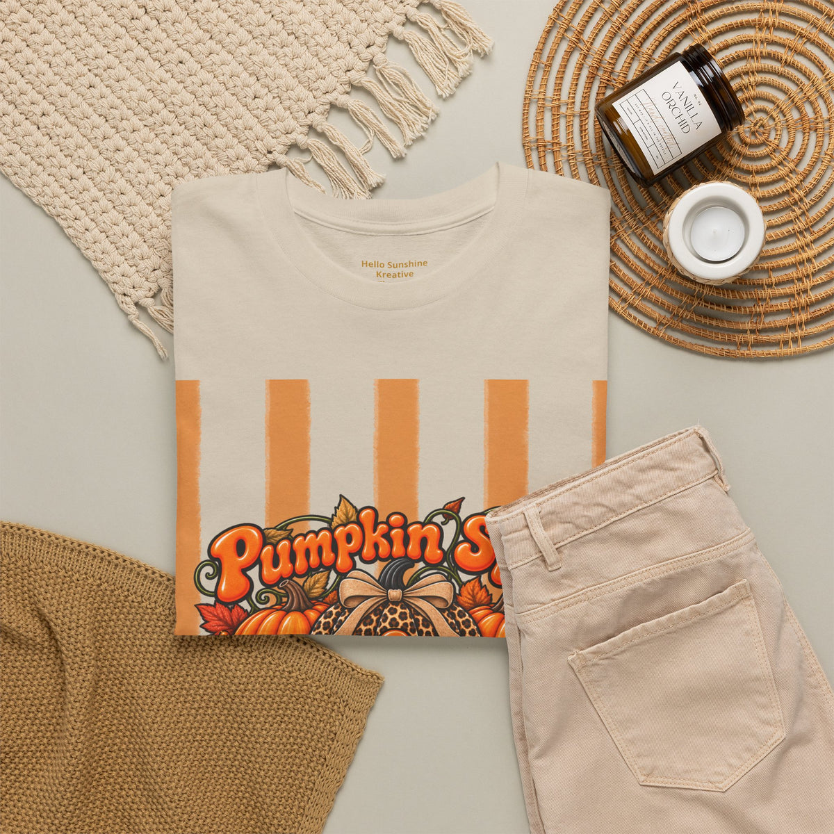Pumpkin Spice & Praisin' Christ Tee — Fall Christian Pumpkin Graphic T-Shirt
