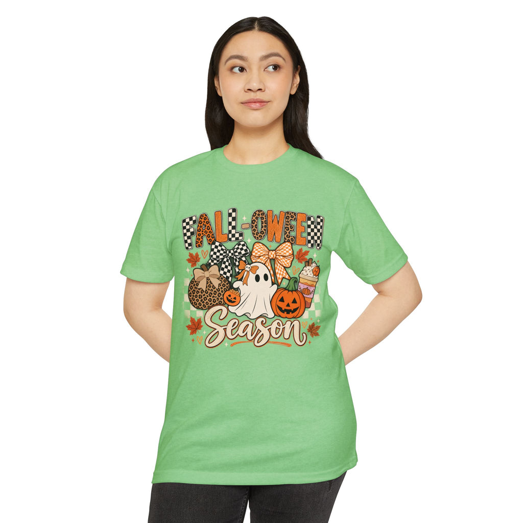 Falloween Season T-Shirt — Cute Ghost & Pumpkins Trick-or-Treat Tee