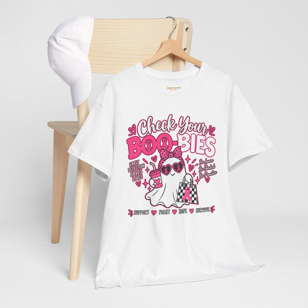 Check Your Boo-bies Tee — Breast Cancer Awareness Ghost Graphic T-Shirt