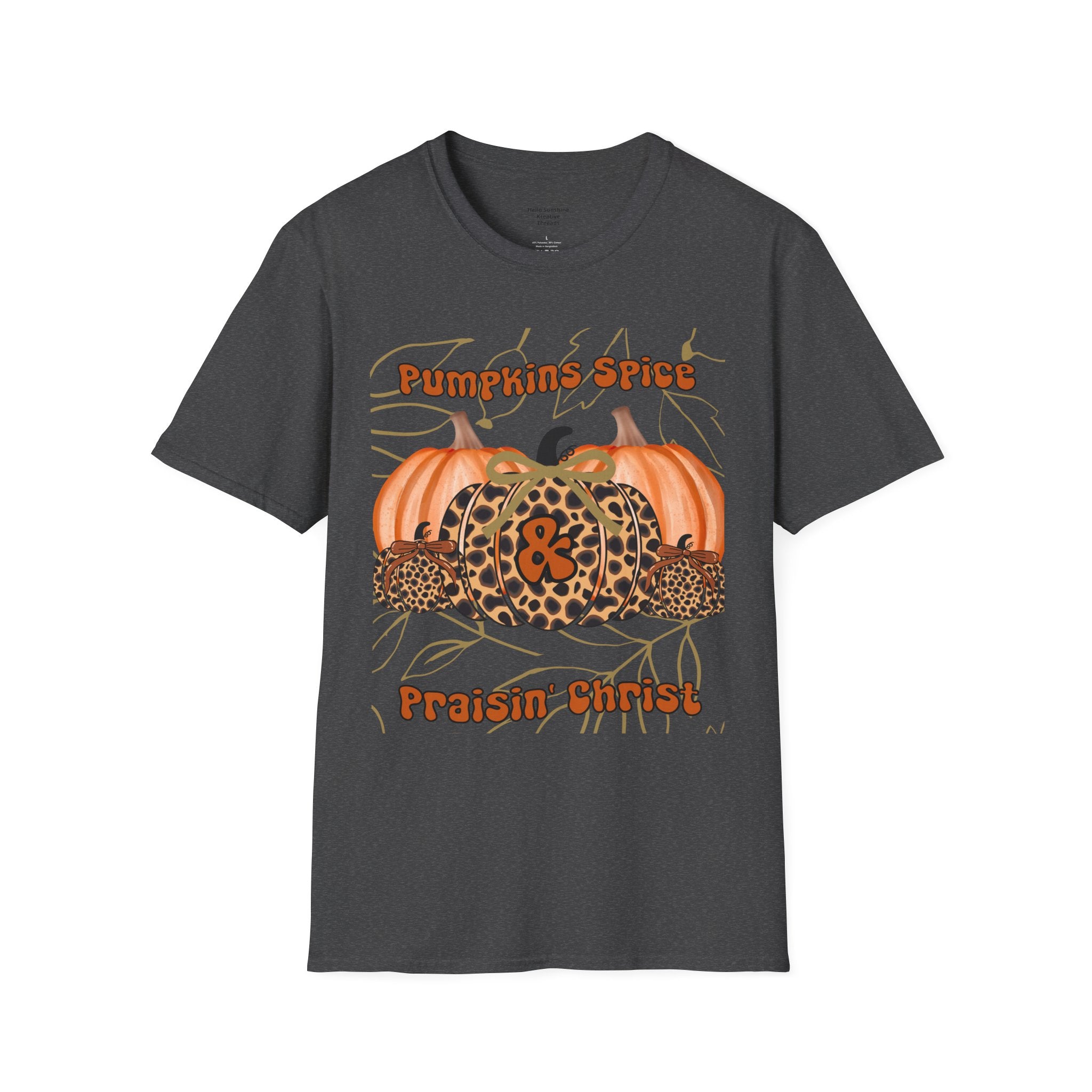 Pumpkin Spice Leopard Tee — Fall Graphic T‑Shirt
