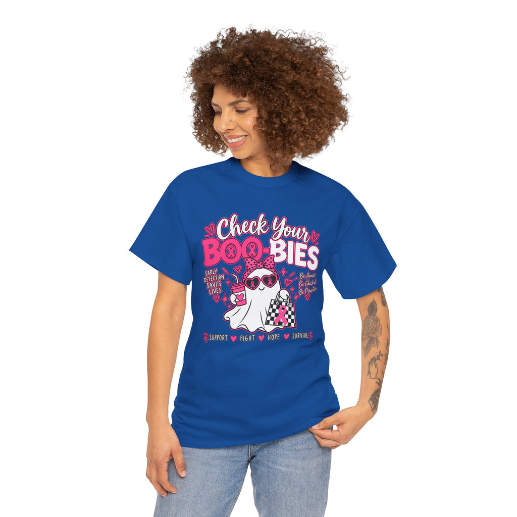 Check Your Boo-bies Tee — Breast Cancer Awareness Ghost Graphic T-Shirt
