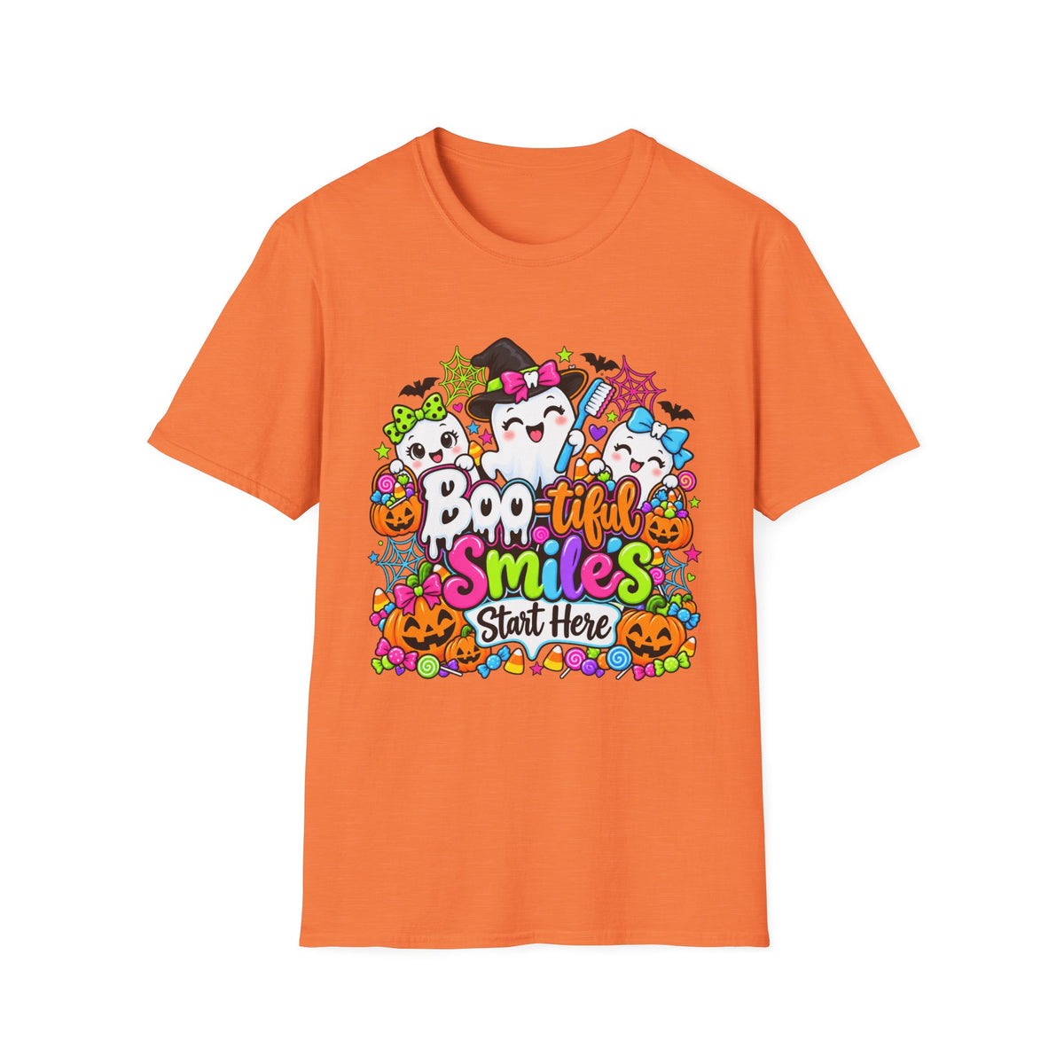 Boo-tiful Smiles Start Here Halloween T-Shirt