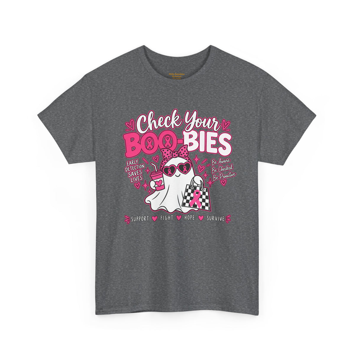 Check Your Boo-bies Tee — Breast Cancer Awareness Ghost Graphic T-Shirt