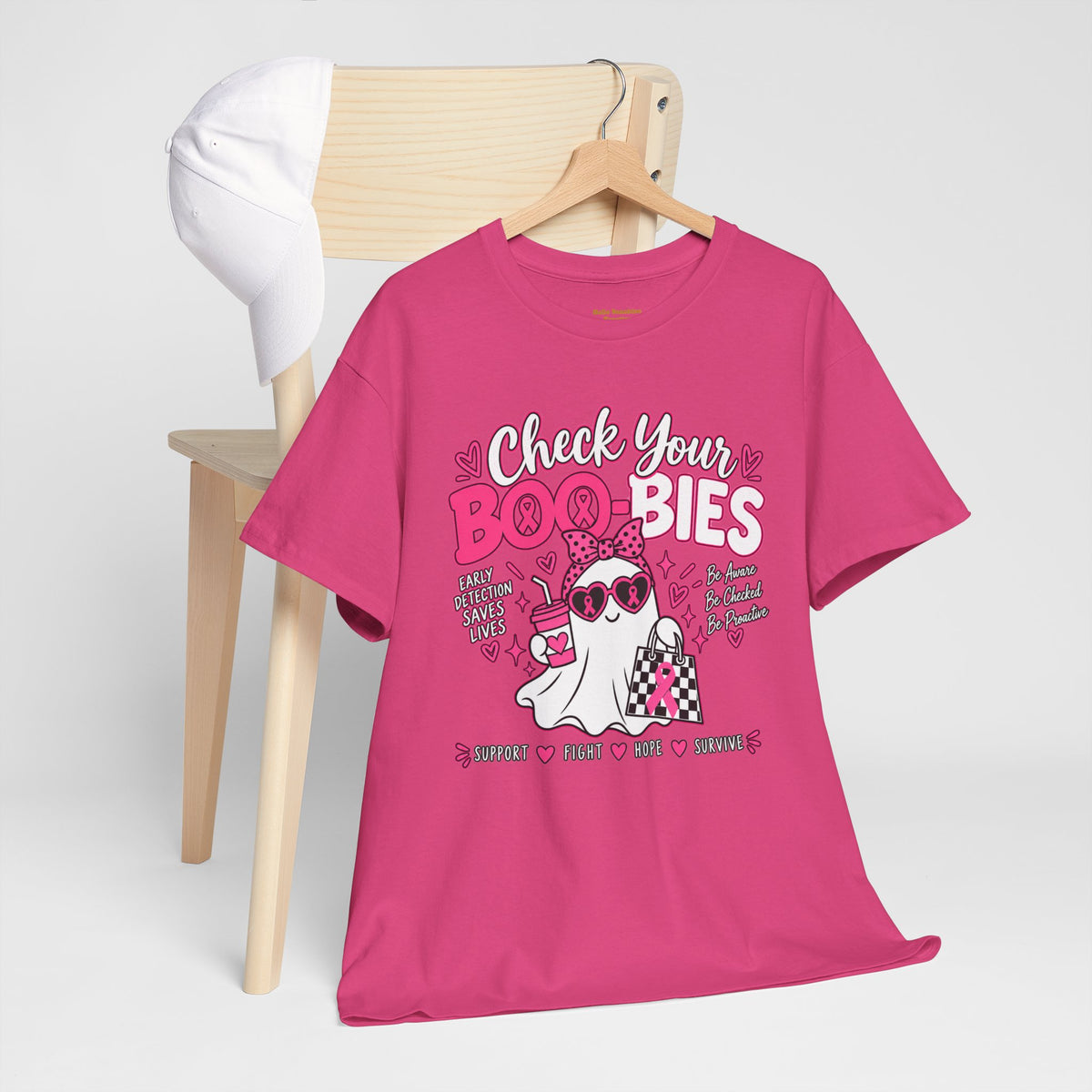 Check Your Boo-bies Tee — Breast Cancer Awareness Ghost Graphic T-Shirt