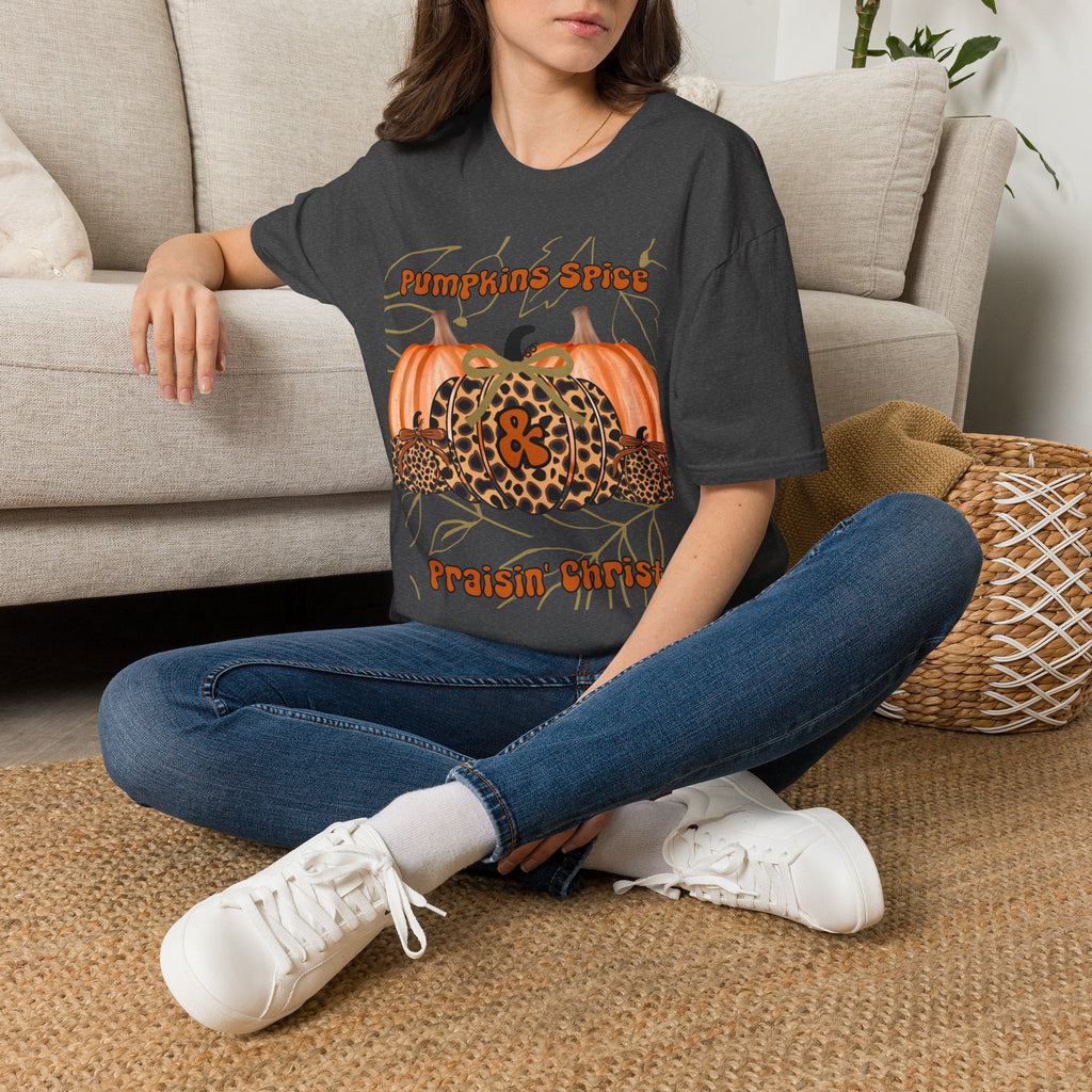 Pumpkin Spice Leopard Tee — Fall Graphic T‑Shirt