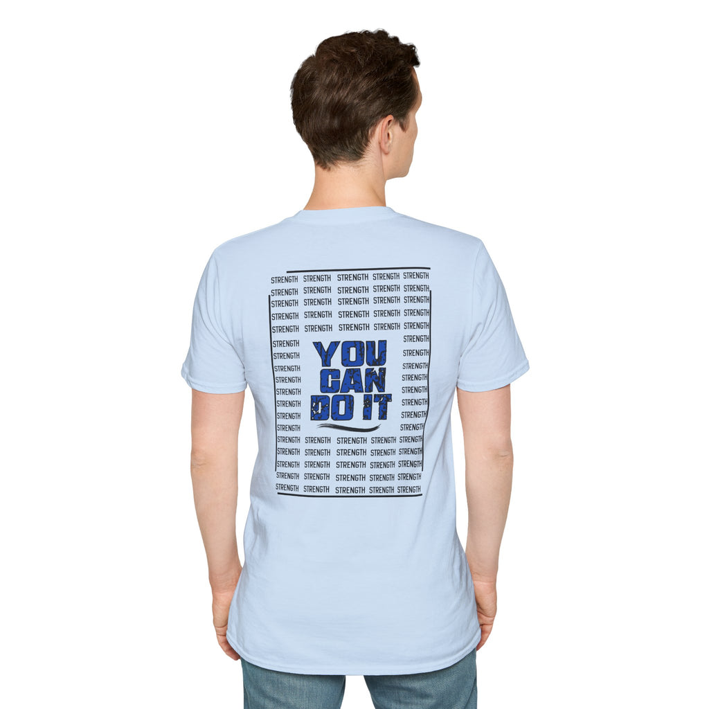 Strength "You Can Do It" T-Shirt — Minimal Blue Logo Tee