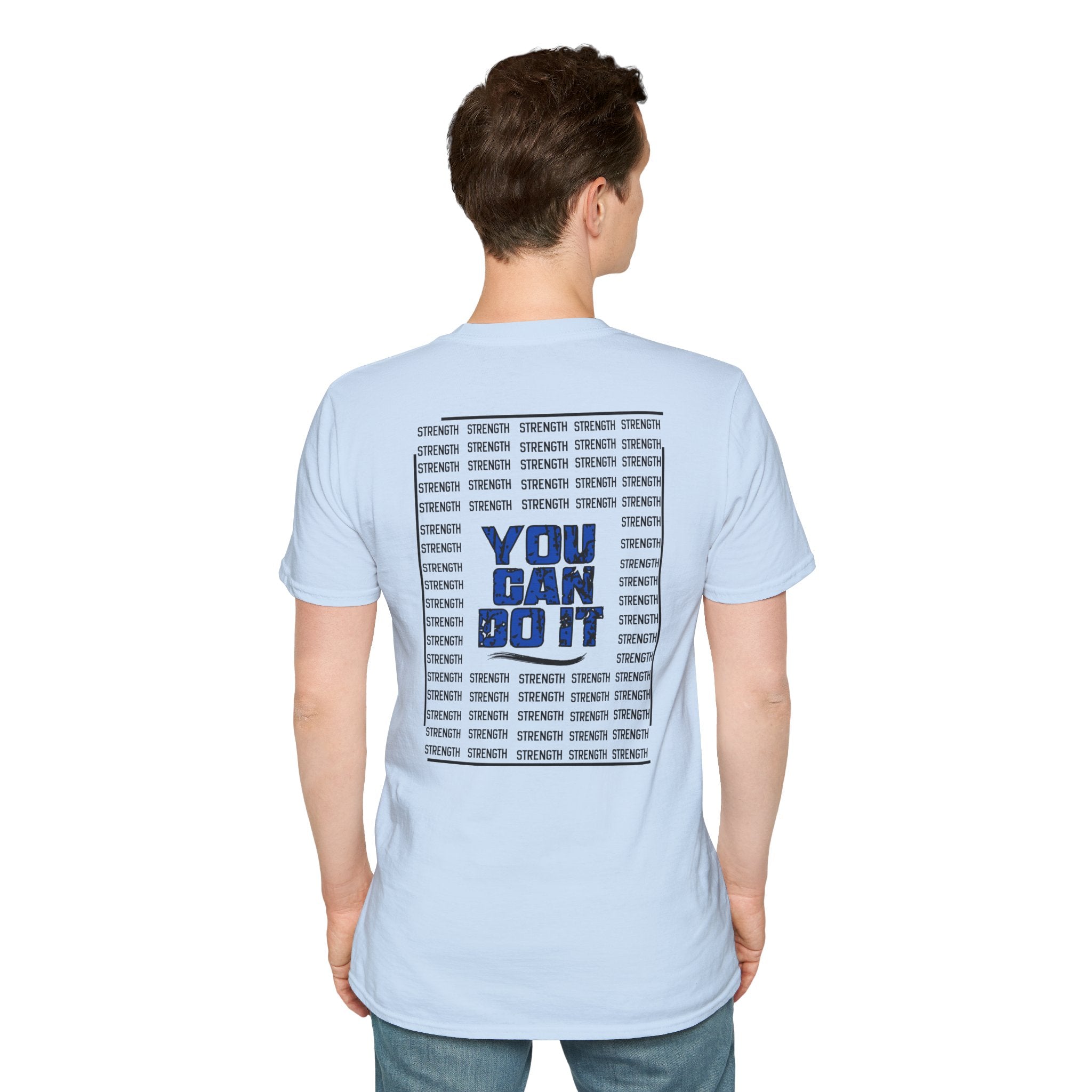 Strength "You Can Do It" T-Shirt — Minimal Blue Logo Tee