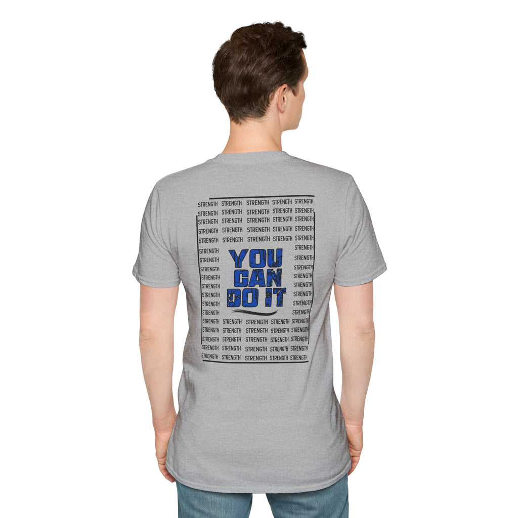 Strength "You Can Do It" T-Shirt — Minimal Blue Logo Tee