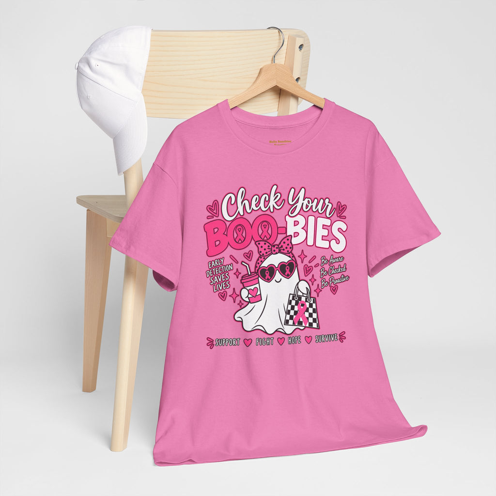 Check Your Boo-bies Tee — Breast Cancer Awareness Ghost Graphic T-Shirt