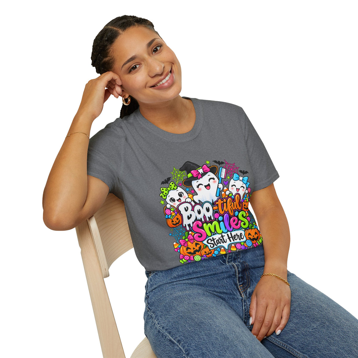 Boo-tiful Smiles Start Here Halloween T-Shirt