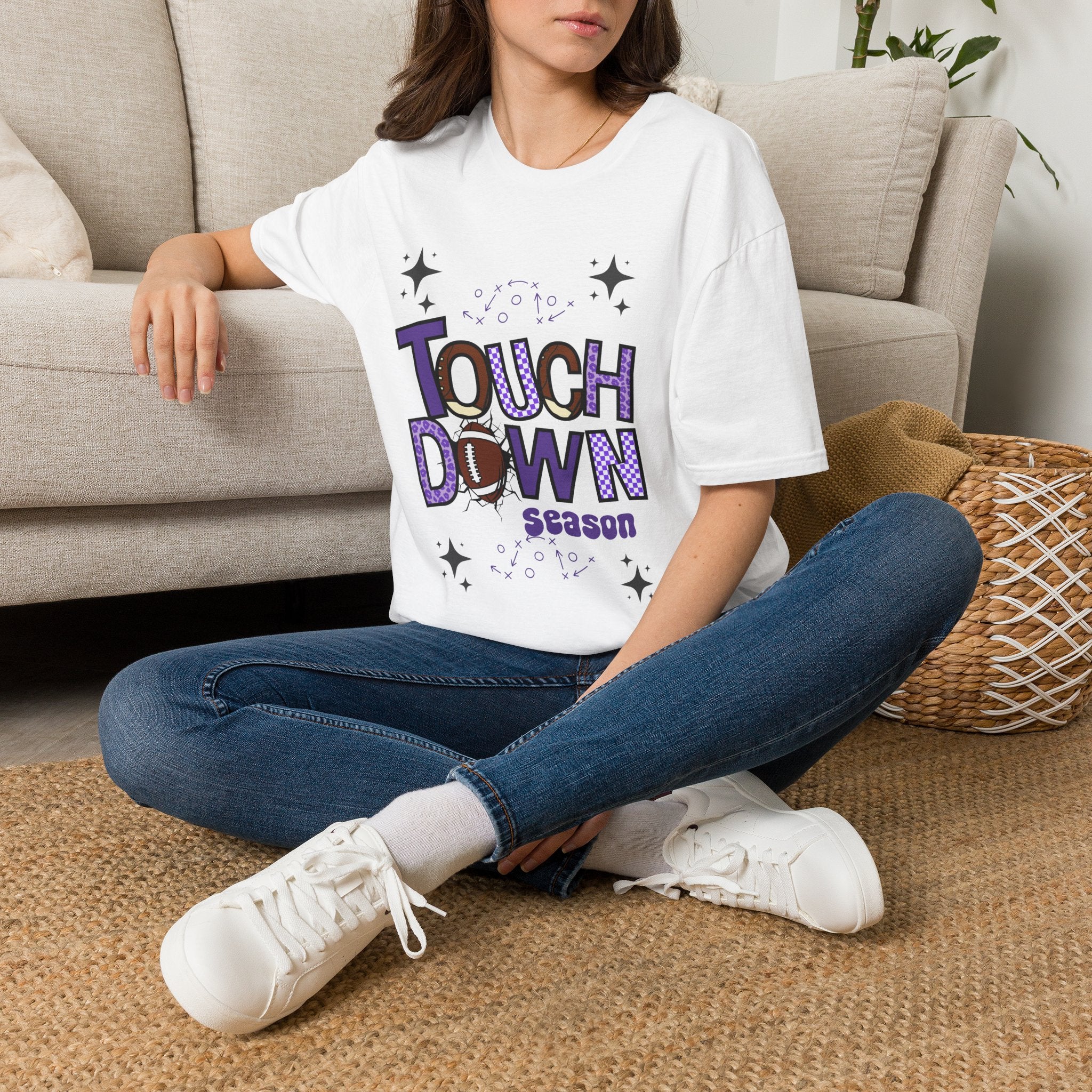 Touchdown Season T-Shirt — Fun Purple Football Graphic Tee
