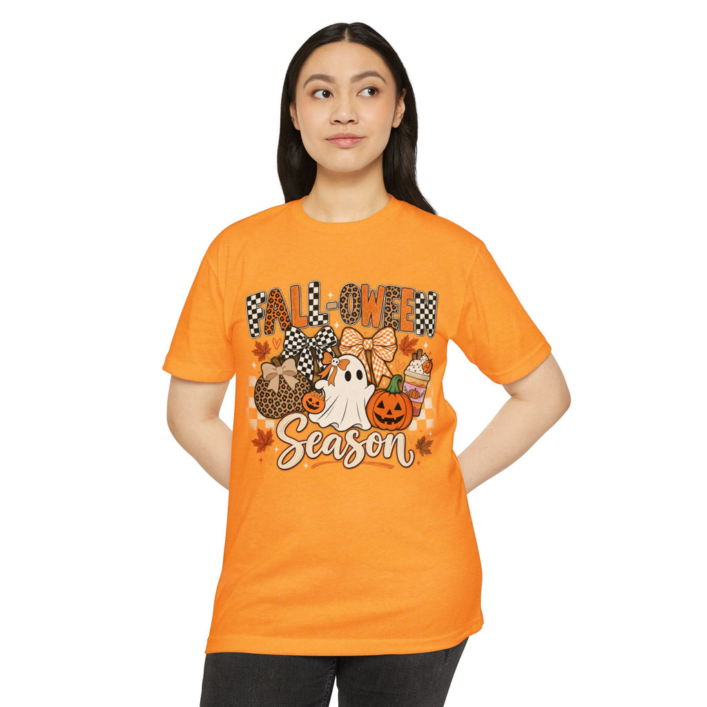 Falloween Season T-Shirt — Cute Ghost & Pumpkins Trick-or-Treat Tee