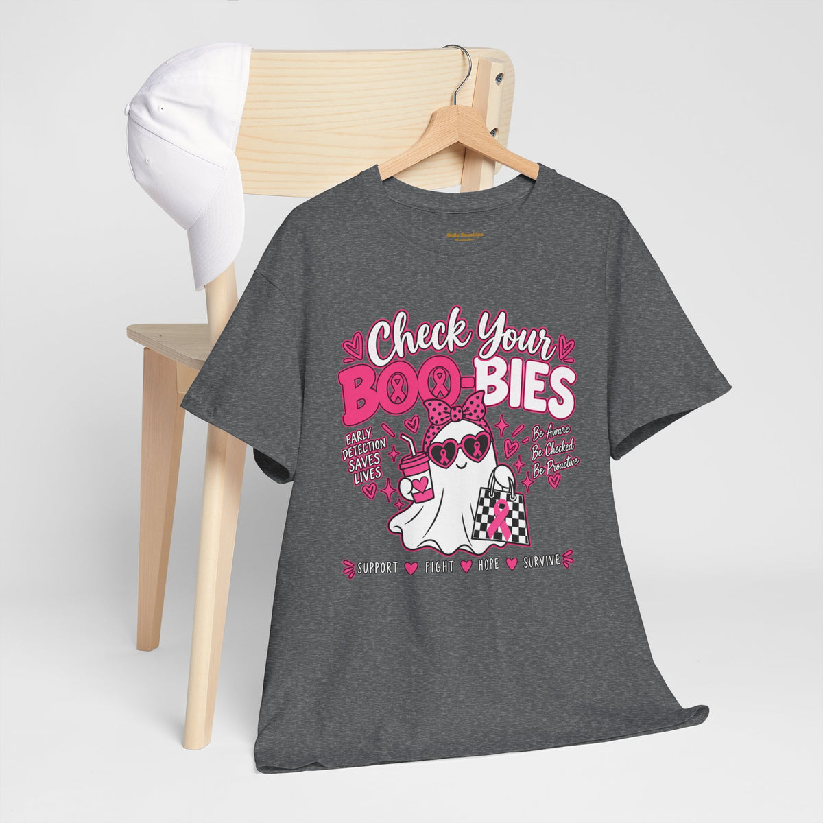 Check Your Boo-bies Tee — Breast Cancer Awareness Ghost Graphic T-Shirt