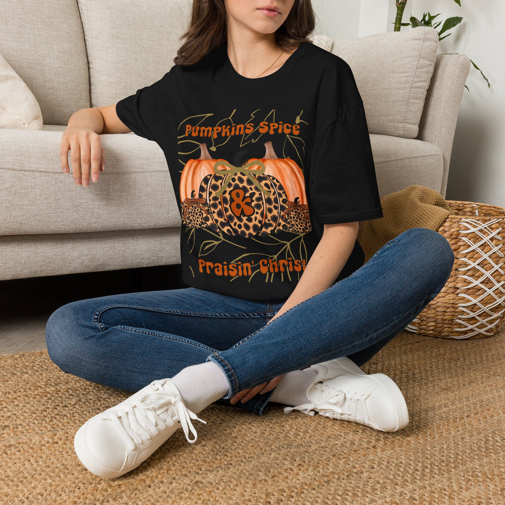 Pumpkin Spice Leopard Tee — Fall Graphic T‑Shirt