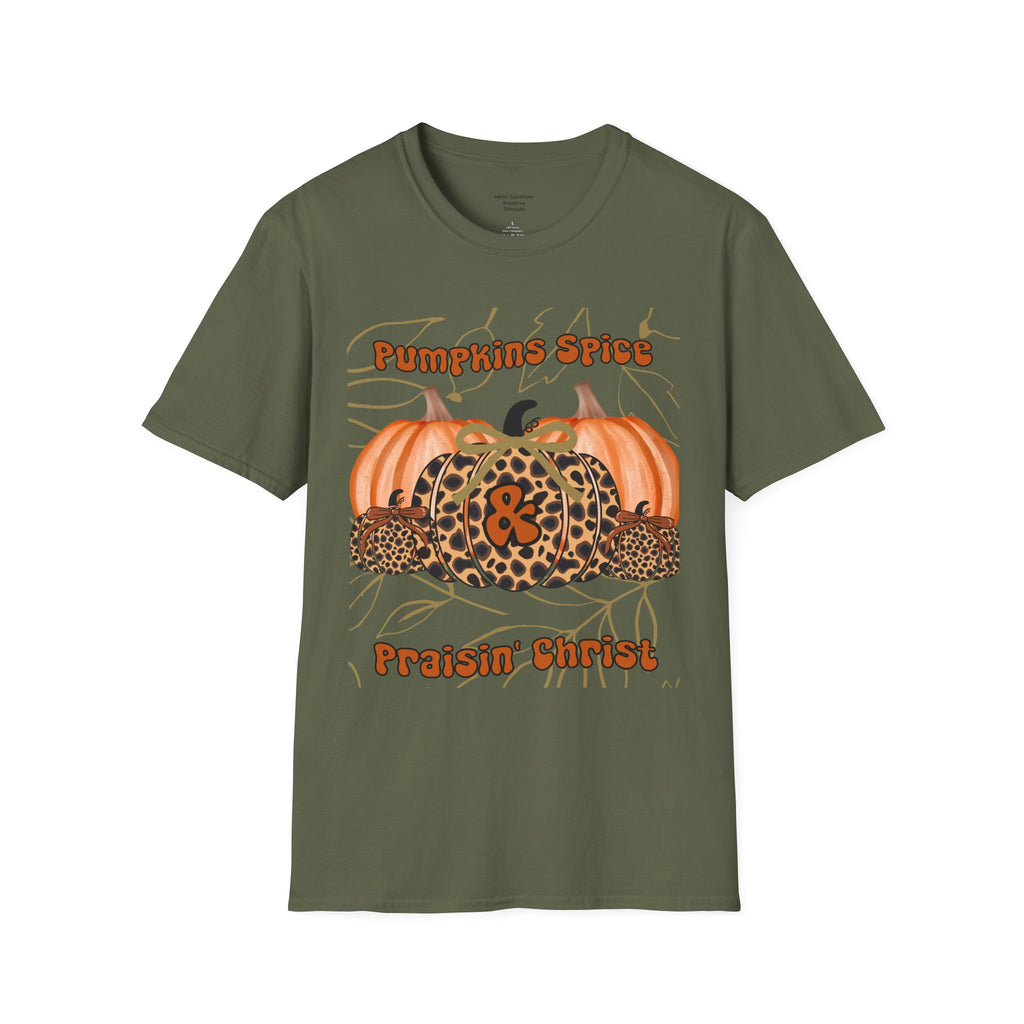 Pumpkin Spice Leopard Tee — Fall Graphic T‑Shirt