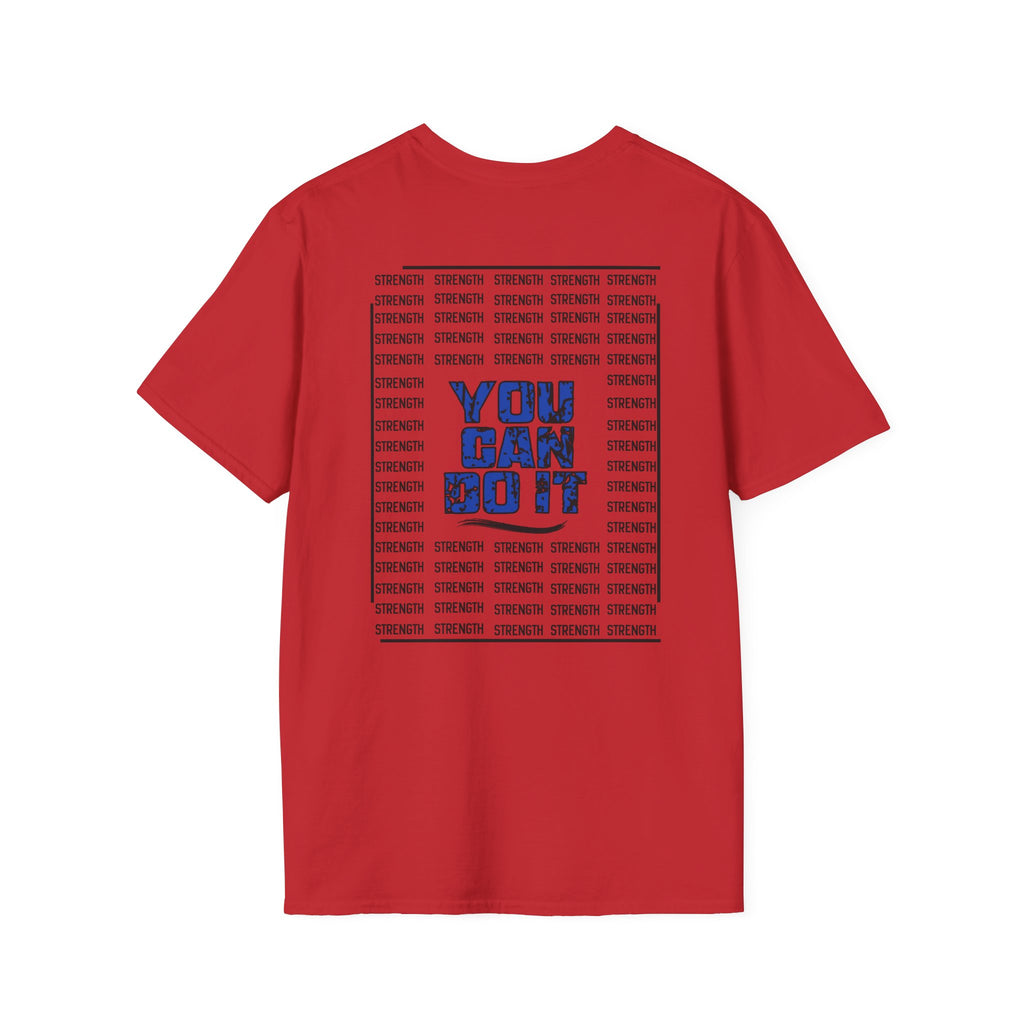 Strength "You Can Do It" T-Shirt — Minimal Blue Logo Tee