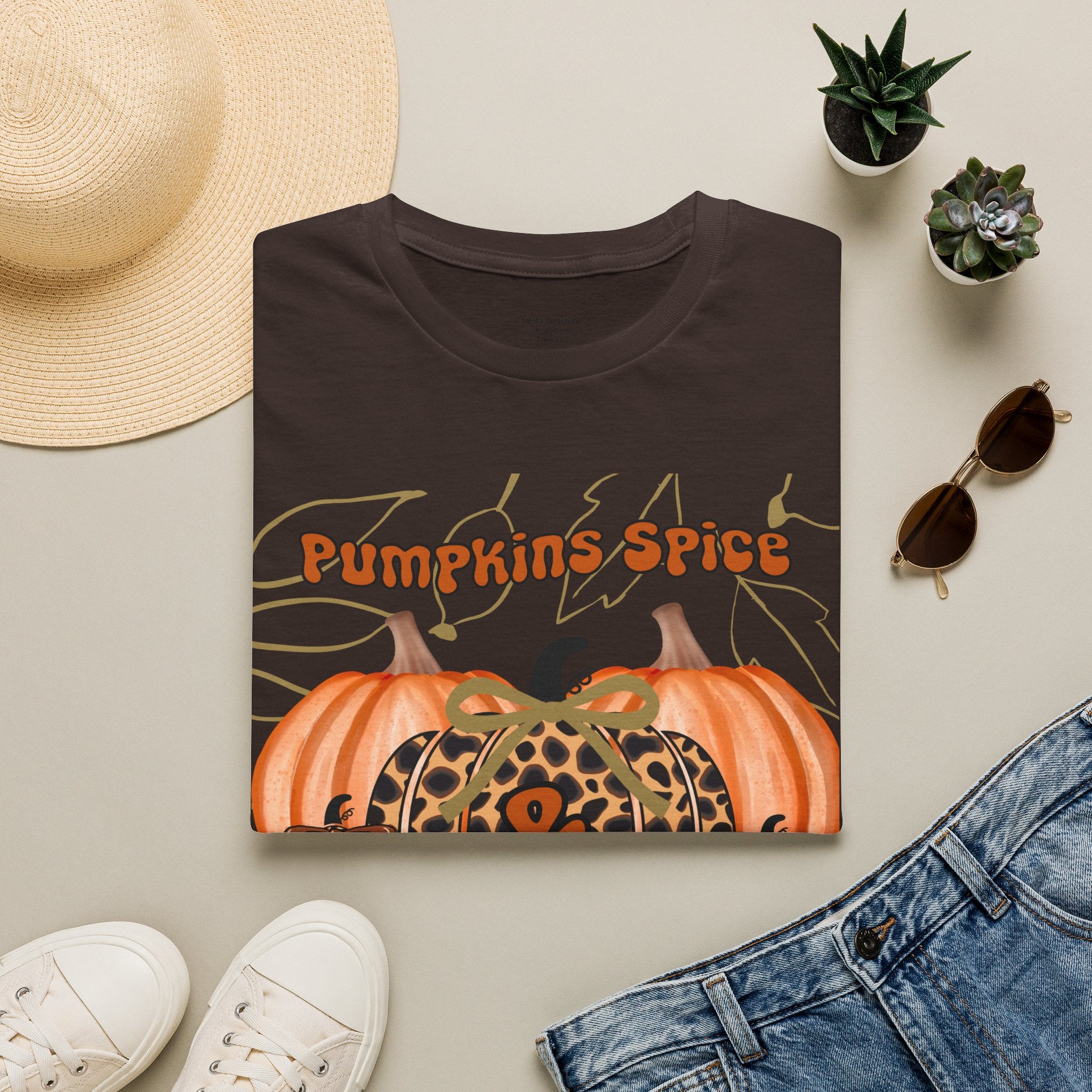 Pumpkin Spice Leopard Tee — Fall Graphic T‑Shirt