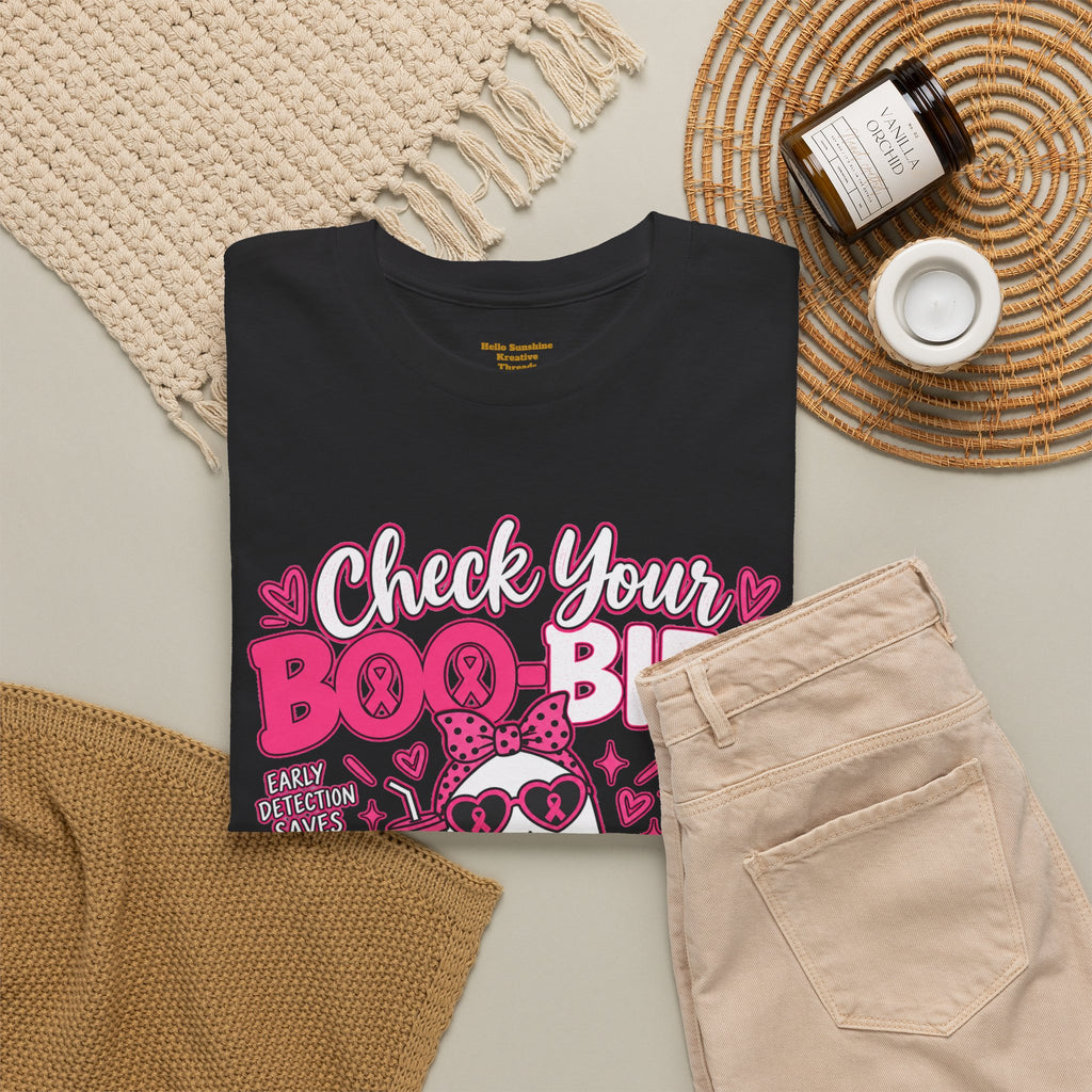 Check Your Boo-bies Tee — Breast Cancer Awareness Ghost Graphic T-Shirt