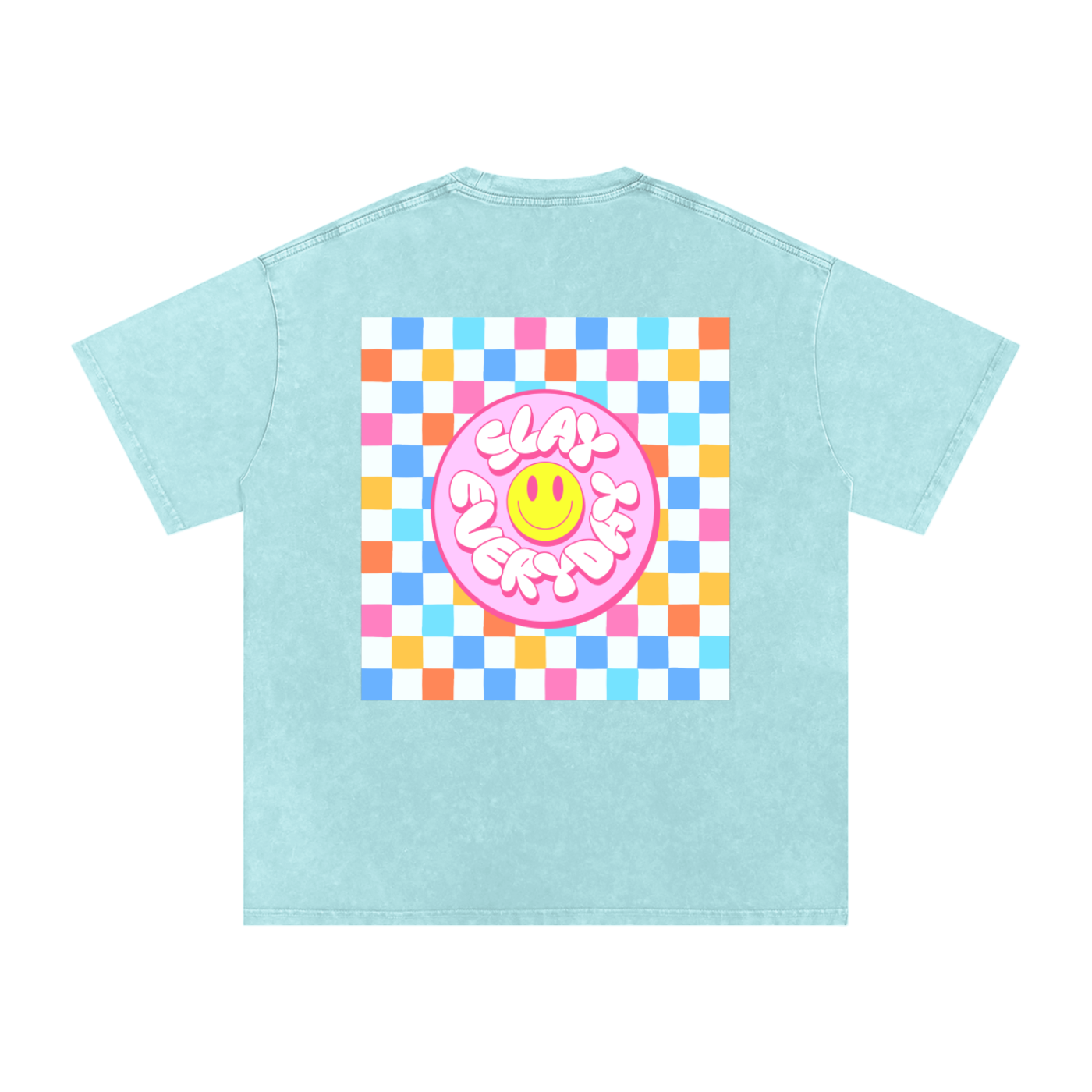 Snow Washed Oversized Cotton Slay All Day T-Shirt