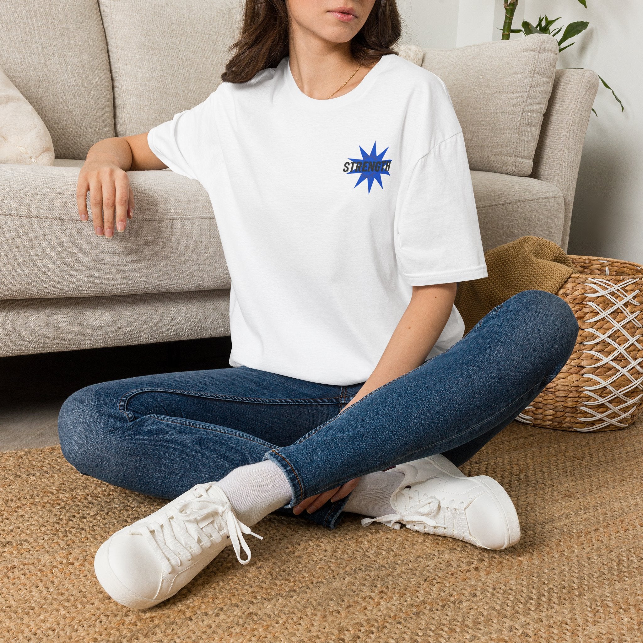 Strength "You Can Do It" T-Shirt — Minimal Blue Logo Tee
