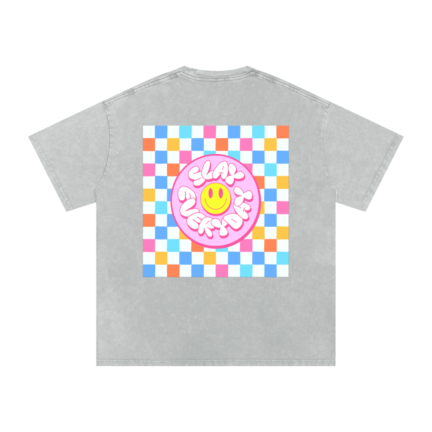 Snow Washed Oversized Cotton Slay All Day T-Shirt