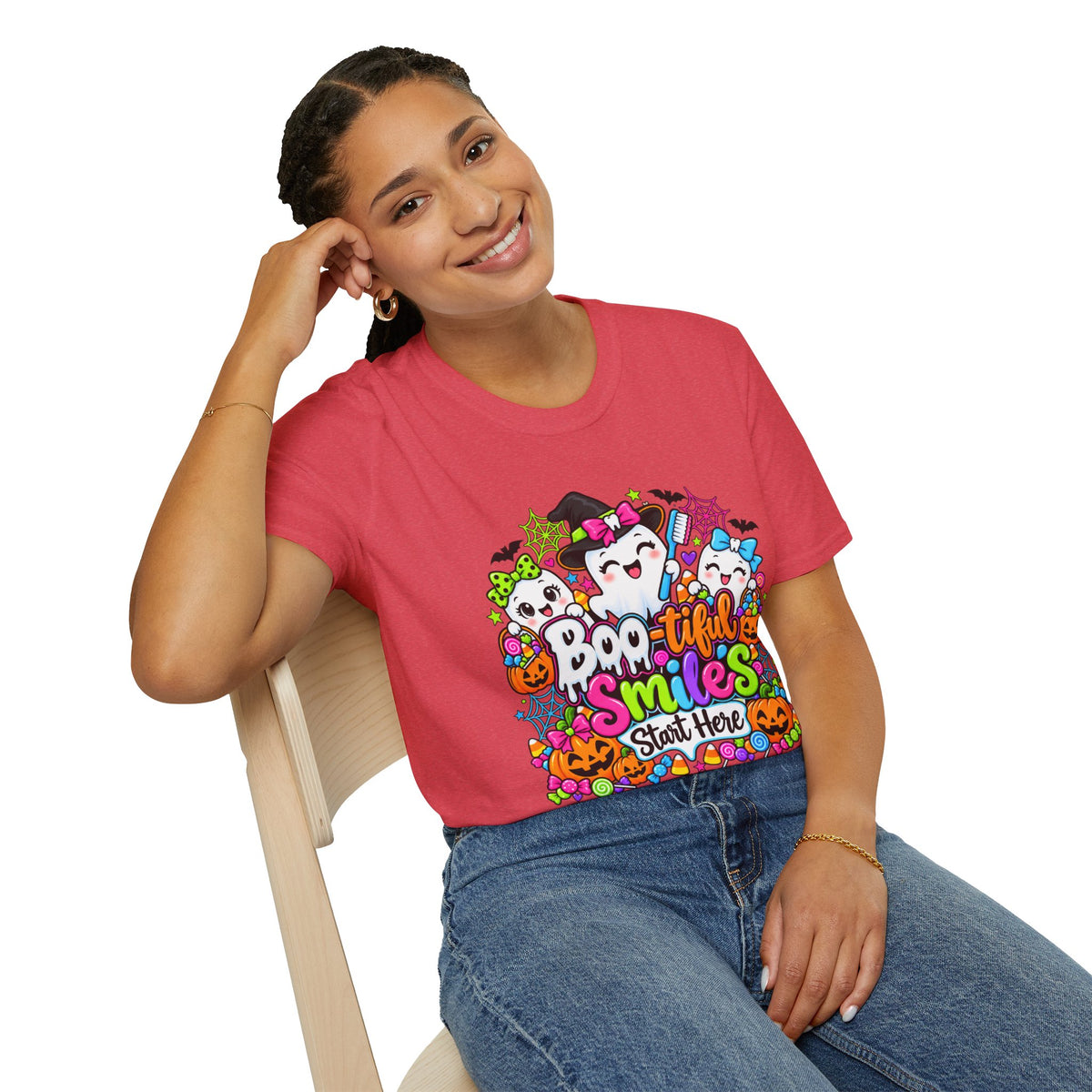 Boo-tiful Smiles Start Here Halloween T-Shirt