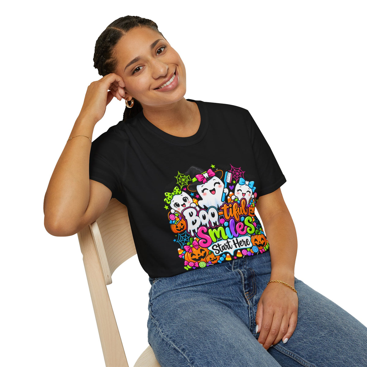 Boo-tiful Smiles Start Here Halloween T-Shirt