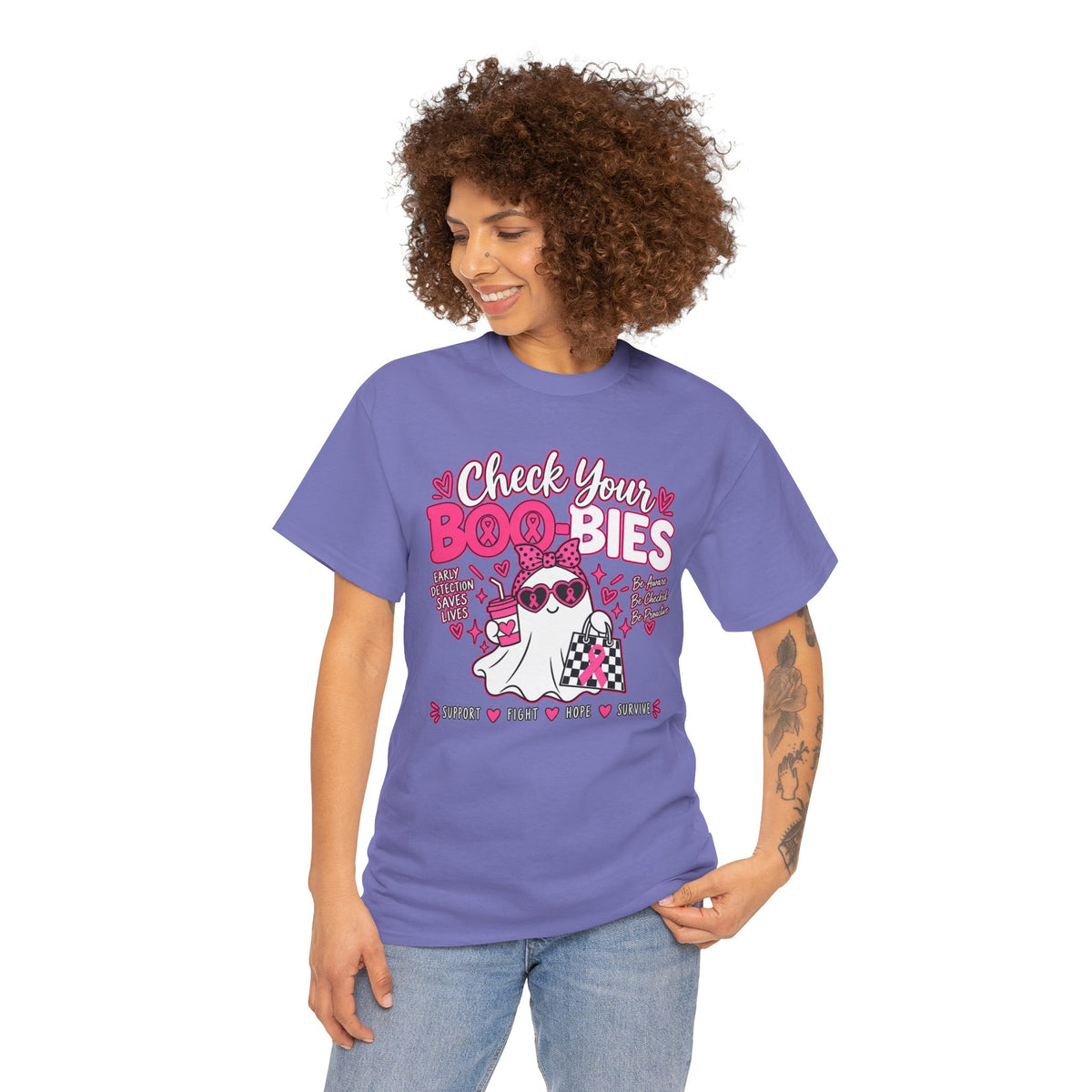 Check Your Boo-bies Tee — Breast Cancer Awareness Ghost Graphic T-Shirt