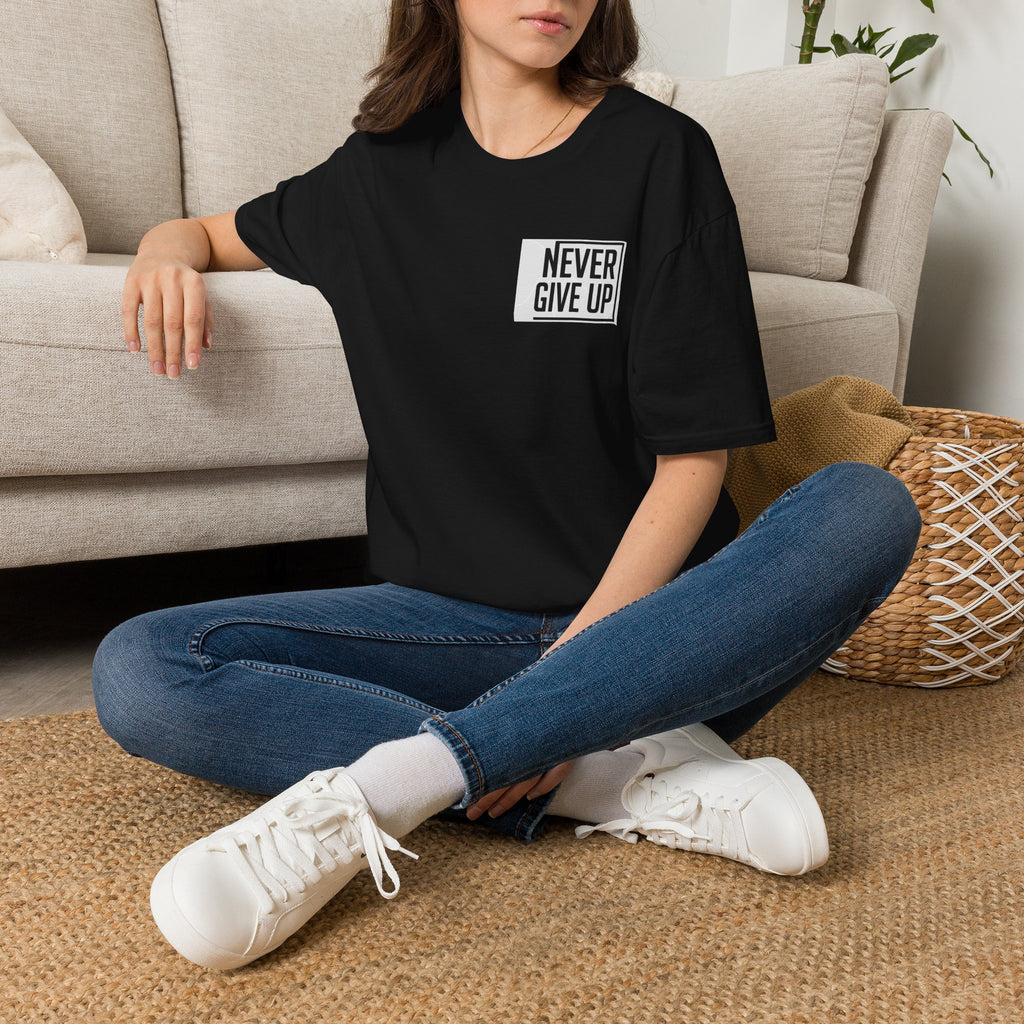 Never Give Up T-Shirt — Minimal Motivational Tee