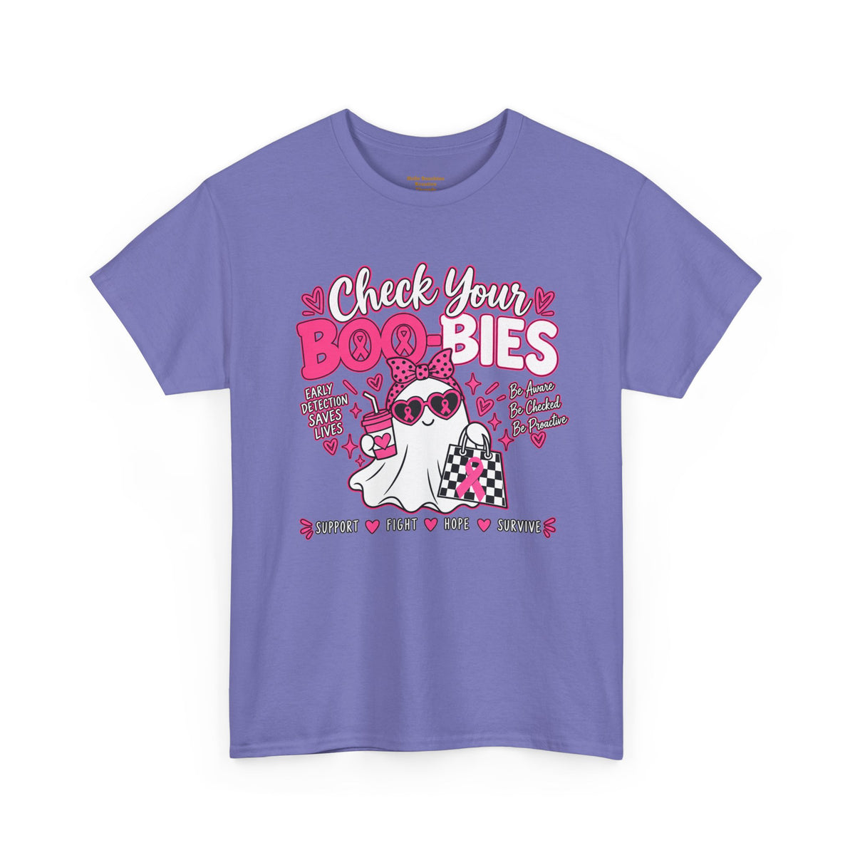 Check Your Boo-bies Tee — Breast Cancer Awareness Ghost Graphic T-Shirt