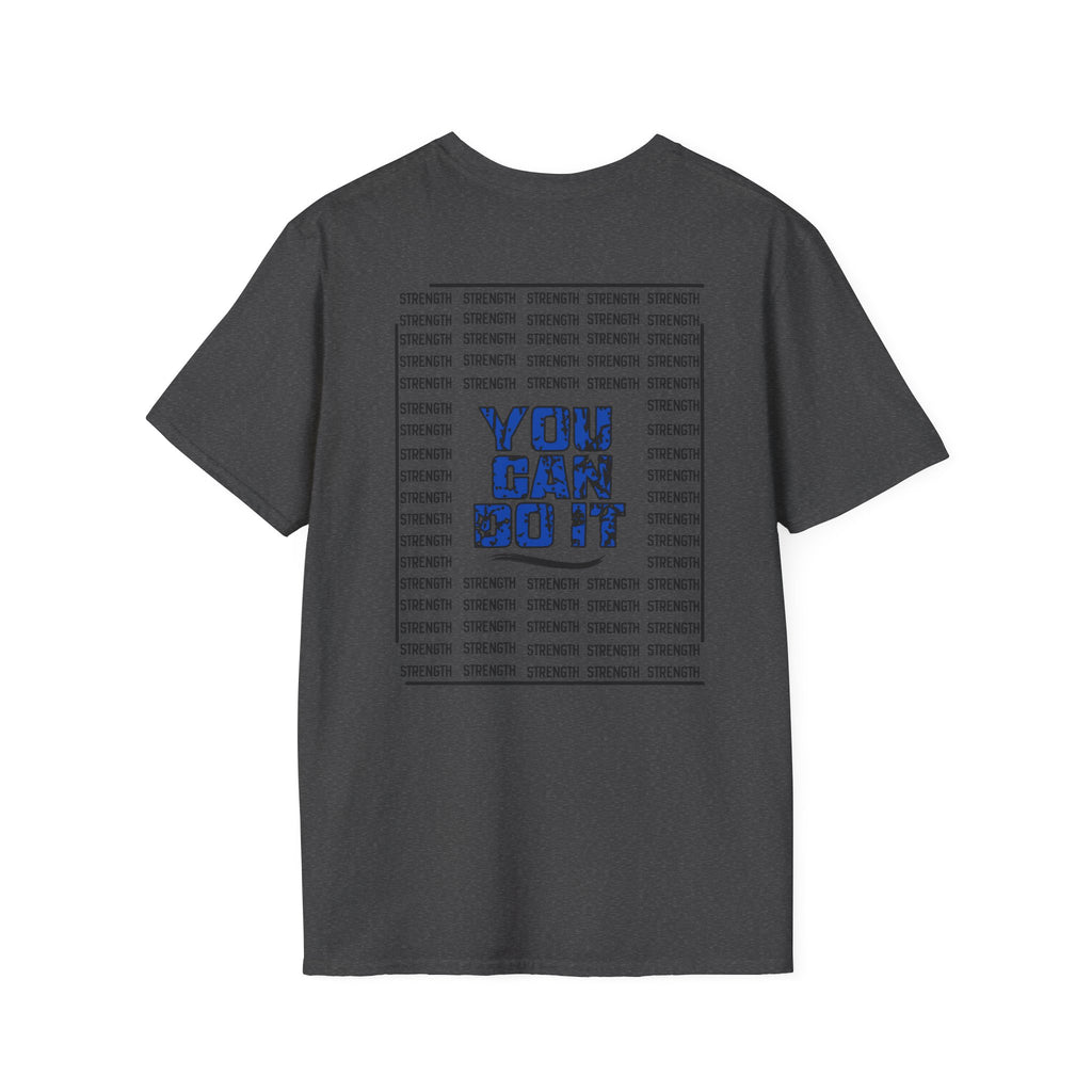 Strength "You Can Do It" T-Shirt — Minimal Blue Logo Tee