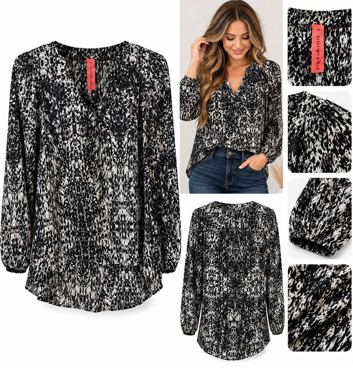 Black & White Statement Blouse