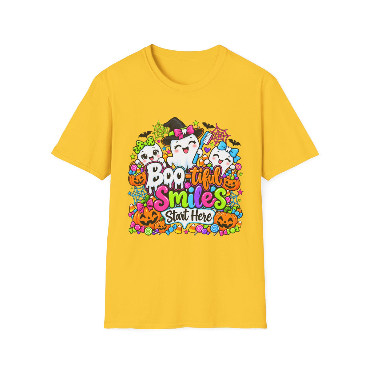 Boo-tiful Smiles Start Here Halloween T-Shirt