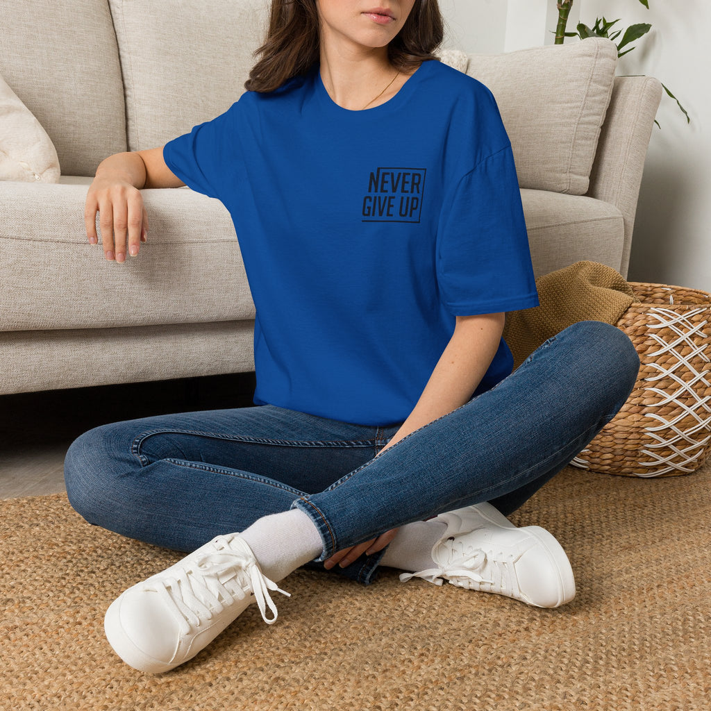 Never Give Up T-Shirt — Minimal Motivational Tee