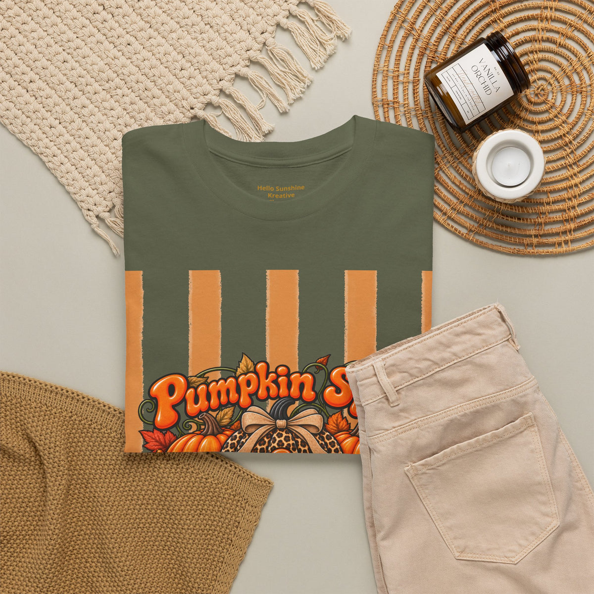 Pumpkin Spice & Praisin' Christ Tee — Fall Christian Pumpkin Graphic T-Shirt